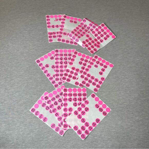 Sunburst Systems Priced & Numbered Garage Sale Stickers 12 PCS. Set - Pink - Picture 5 of 6